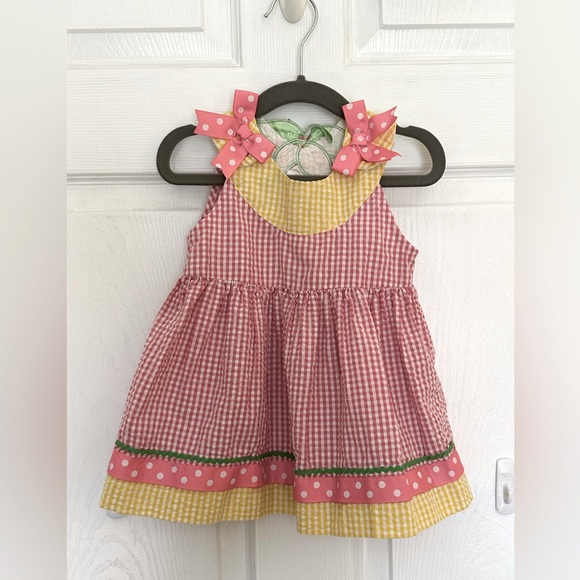 Rare Editions Girls’ Strawberry Dress - Picture 2 of 2